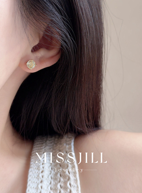 MISSJILL 黄玫瑰｜轻奢高级精致通体S925纯银耳钉耳饰通勤日常小