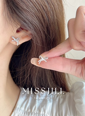 MISSJILL·蝶恋仙灵｜小众精致蝴蝶锆石气质耳钉通体925纯银耳环