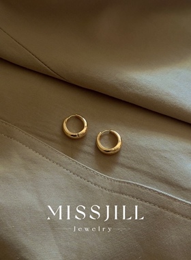 MISSJILL 大月轮｜高级礼物轻奢时髦通体S925纯银金色耳环耳圈女