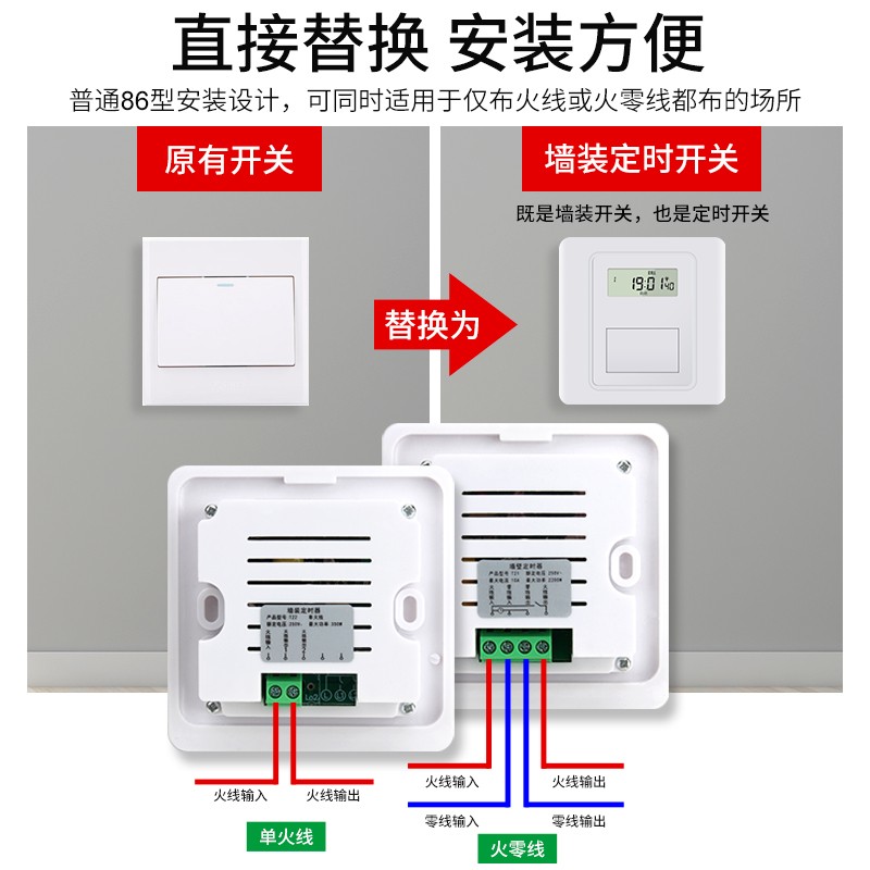 施耐德86型面板时控开关220v全自动墙壁智能时间控制广告灯定时器-图2