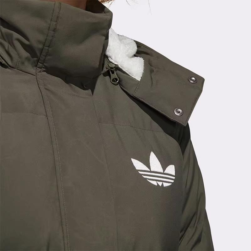 Adidas阿迪达斯羽绒服女正品三叶草冬季保暖休闲中长款外套GL6409 - 图2