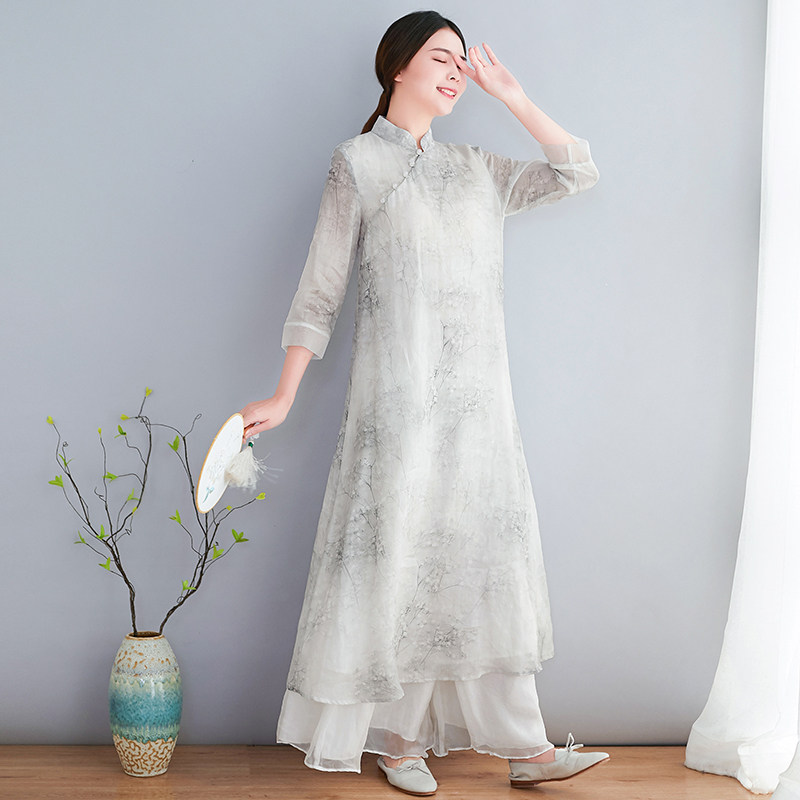 民族风改良旗袍茶艺师文艺连衣裙 布匠素造连衣裙