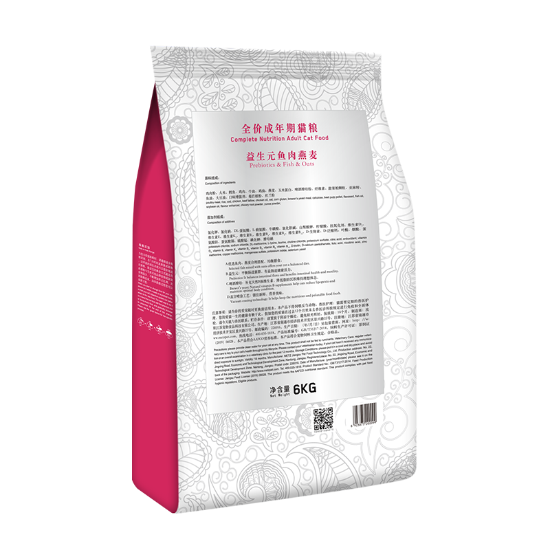 麦芽熊玫斯成年期鱼肉燕麦猫粮6kg 热品库 性价比省钱购