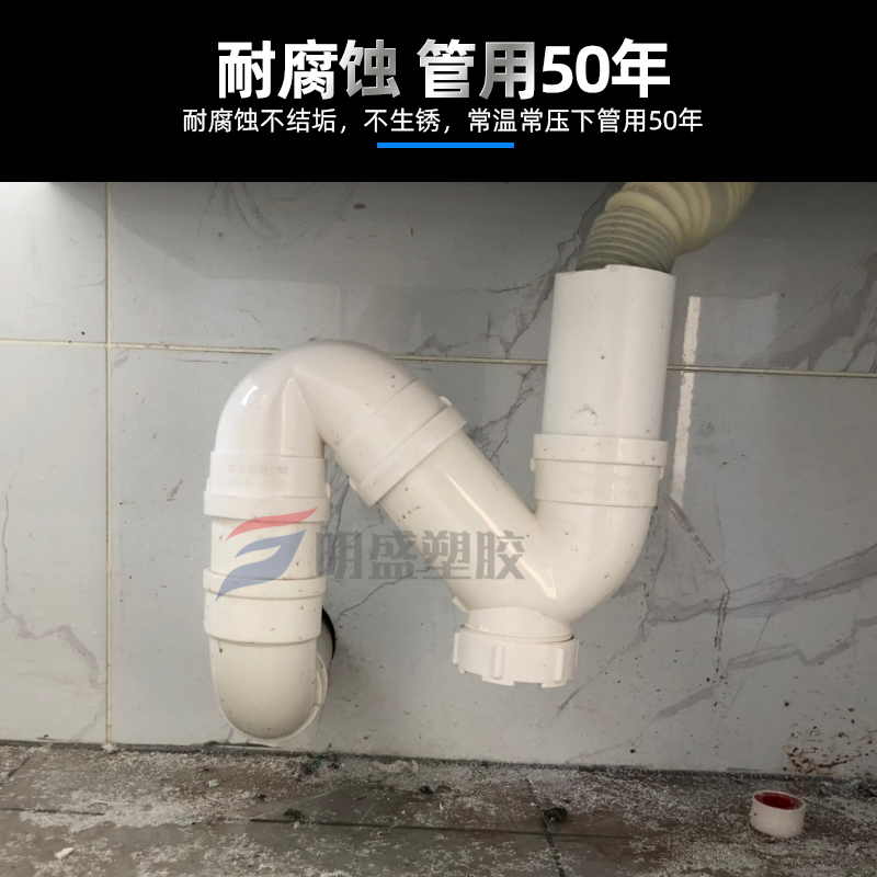 PVC存水弯 50排水管防臭110P型弯头75带检查无口S型弯160排污配件 - 图2