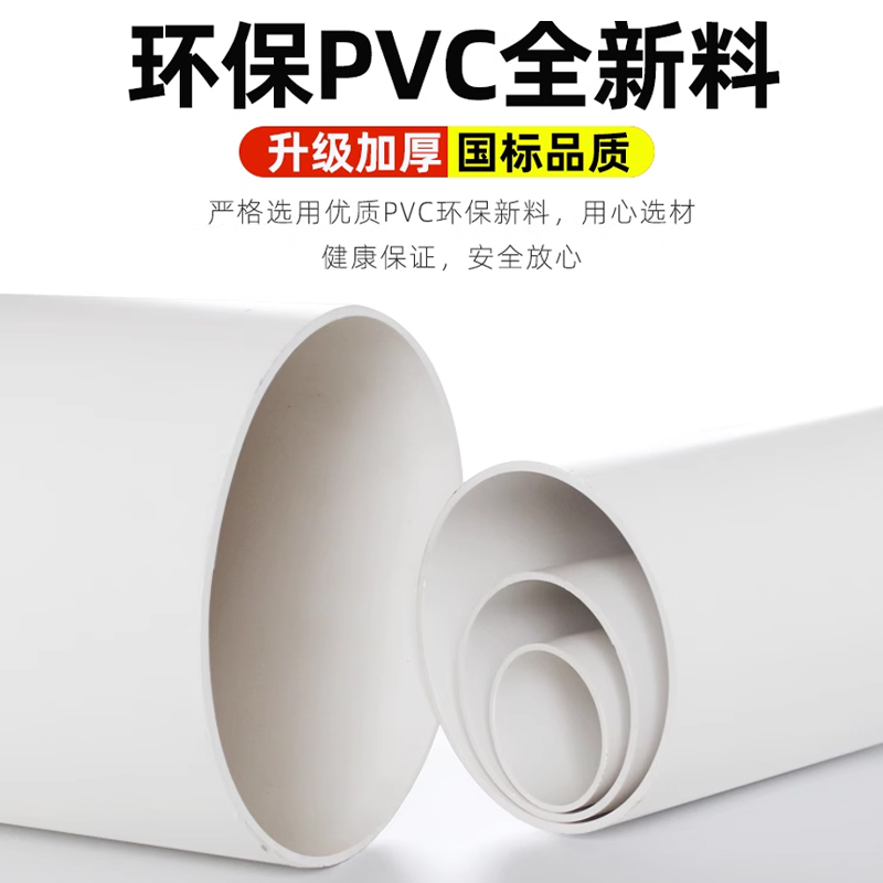 pvc管 塑料下水管件管道接头配件50 75 110 160 200mm排污排水管 - 图0