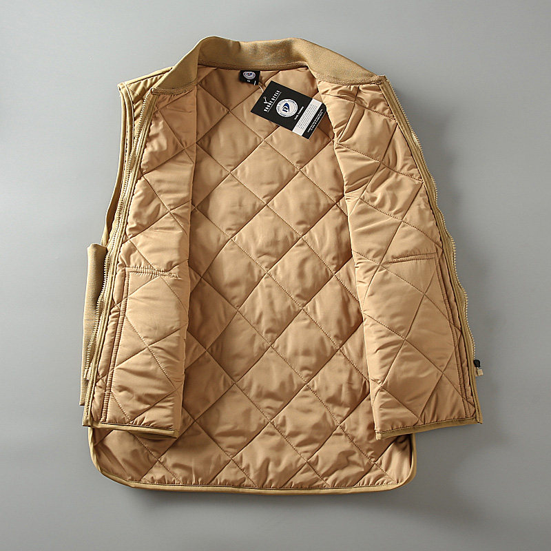 秋冬新款日系街头复古纯色菱格绗棉男士时尚棒球领棉马甲背心外套,淘宝优惠券,粉丝福利购,淘宝优惠卷