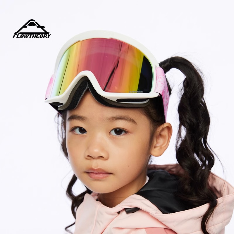 Flow Theory儿童滑雪镜男女童柱面双层防雾单双板滑雪护目眼镜 - 图2
