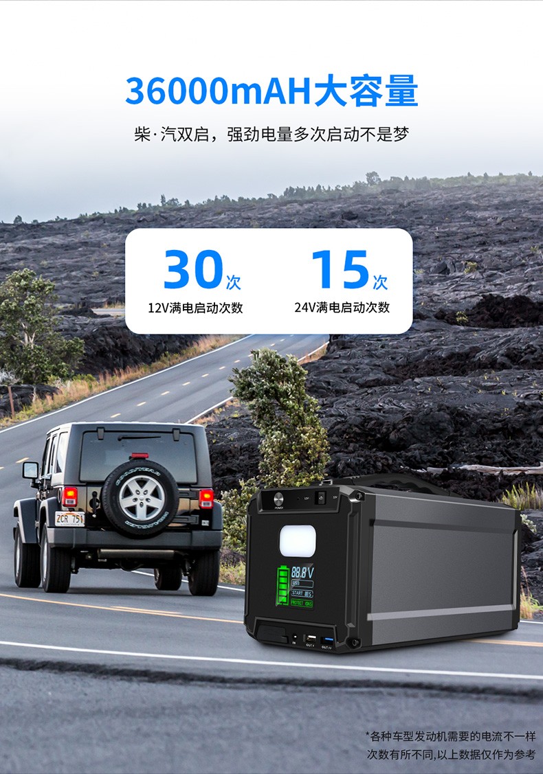 纽曼 w30汽车应急启动电源大容量柴油车24V搭电器搭火器充电宝12V-图0