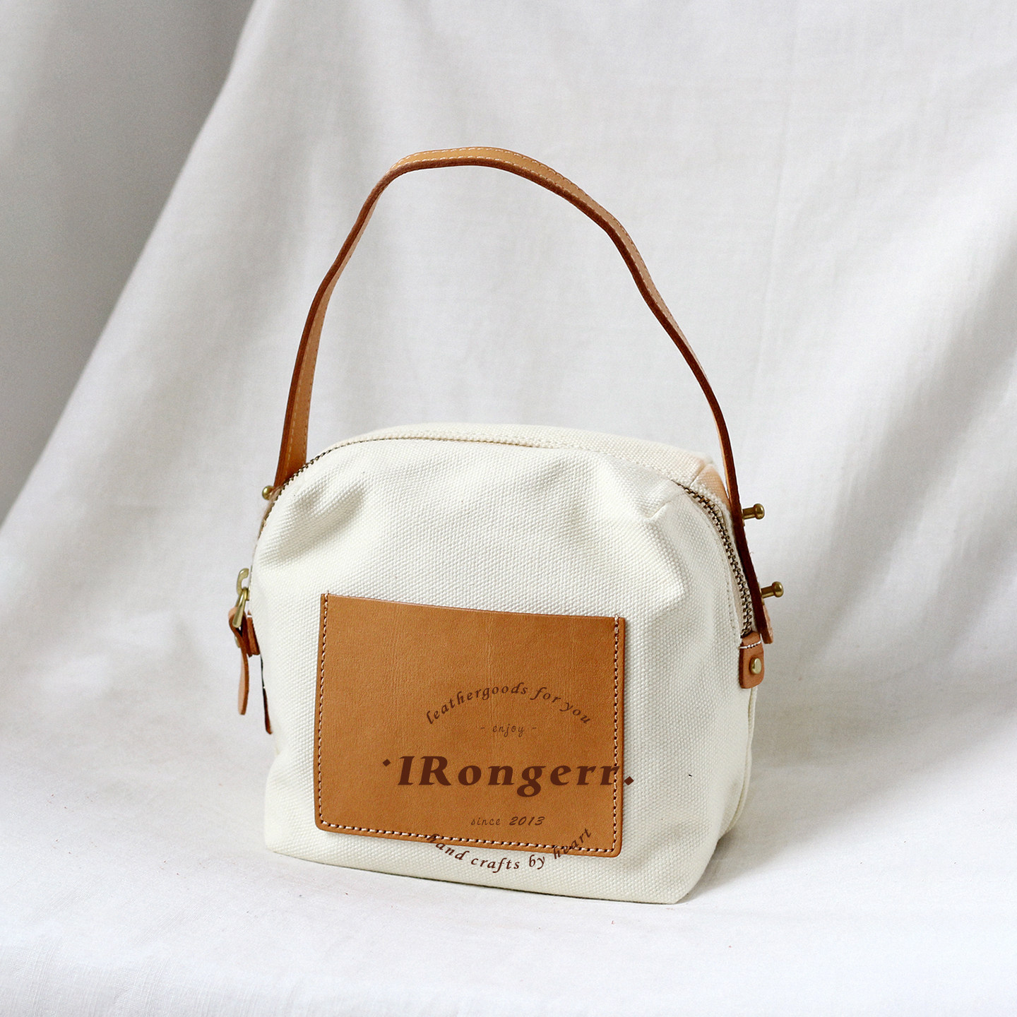 「帆布系列」日式复古帆布配原色牛皮吐司包便携手提小包斜挎女包,淘宝优惠券,粉丝福利购,淘宝优惠卷