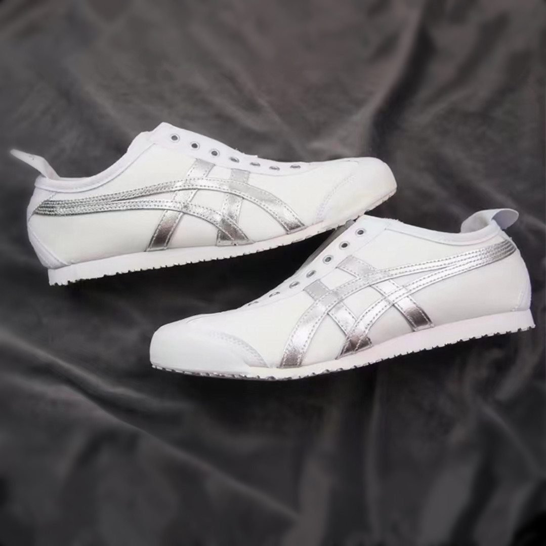 Onitsuka Tiger 鬼塚虎新款荔枝纹黑白运动休闲鞋D508K-0190-0193 - 图1