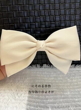 布艺高级感黑色低马尾发夹淑女