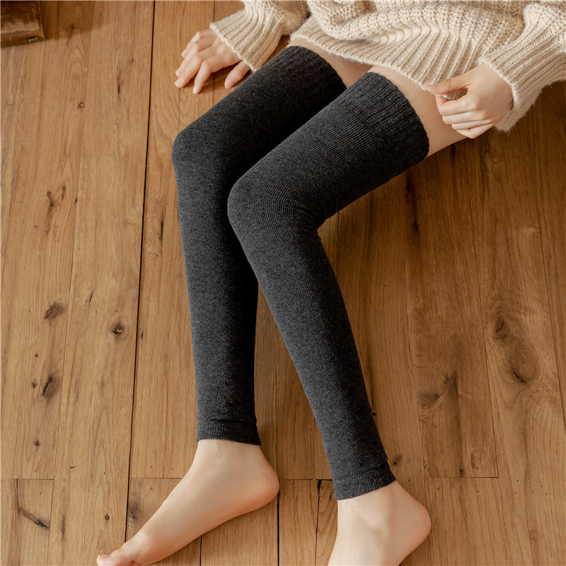 秋冬季加绒毛圈过膝袜子女冬天护膝保暖老寒腿九分长筒袜套JK高筒,淘宝优惠券,粉丝福利购,淘宝优惠卷