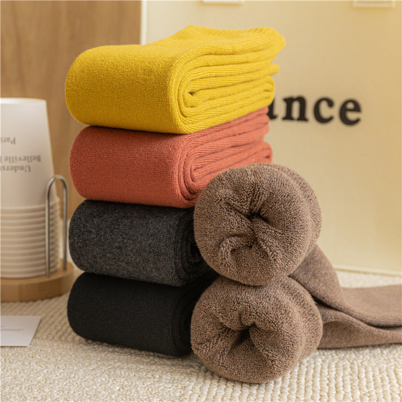 秋冬季加绒毛圈过膝袜子女冬天护膝保暖老寒腿九分长筒袜套JK高筒,淘宝优惠券,粉丝福利购,淘宝优惠卷