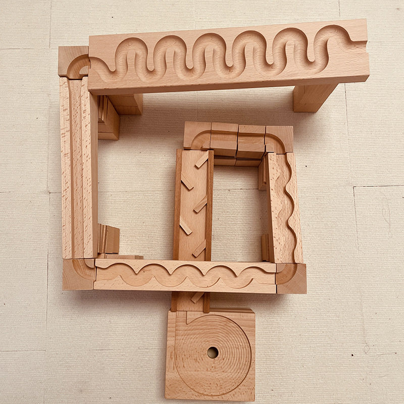 王子妈妈榉木纯原木蛇形轨道积木套装儿童拼搭玩具早教构建积木,淘宝优惠券,粉丝福利购,淘宝优惠卷