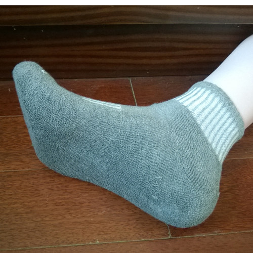 Hotwind秋冬季男士运动纯棉加厚保暖半毛圈纯色全棉中筒热风袜子 - 图0