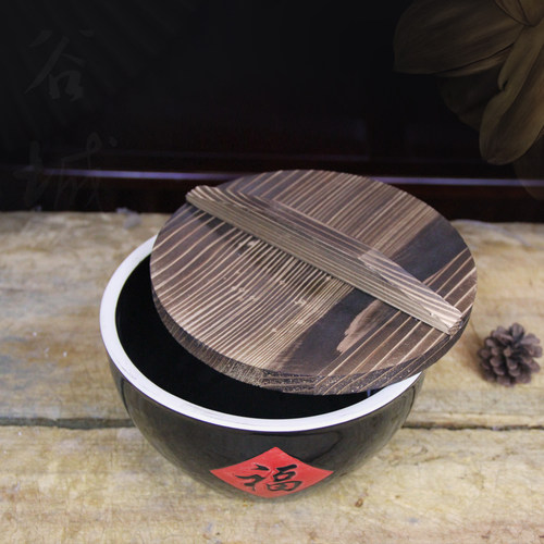 复古福字米缸大酱缸特色厨房猪油罐农家乐传统酿米酒创意土陶瓷罐 - 图2