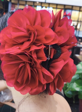 高级感小众紫色双花抓夹盘发器