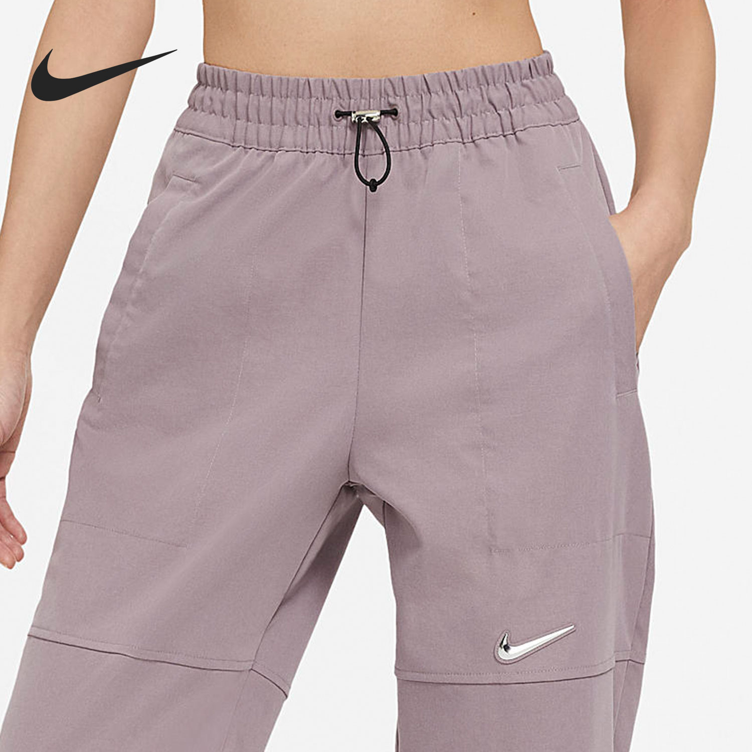 Nike/耐克正品女子舒适梭织系带透气休闲运动长裤 CZ8910-531 - 图0