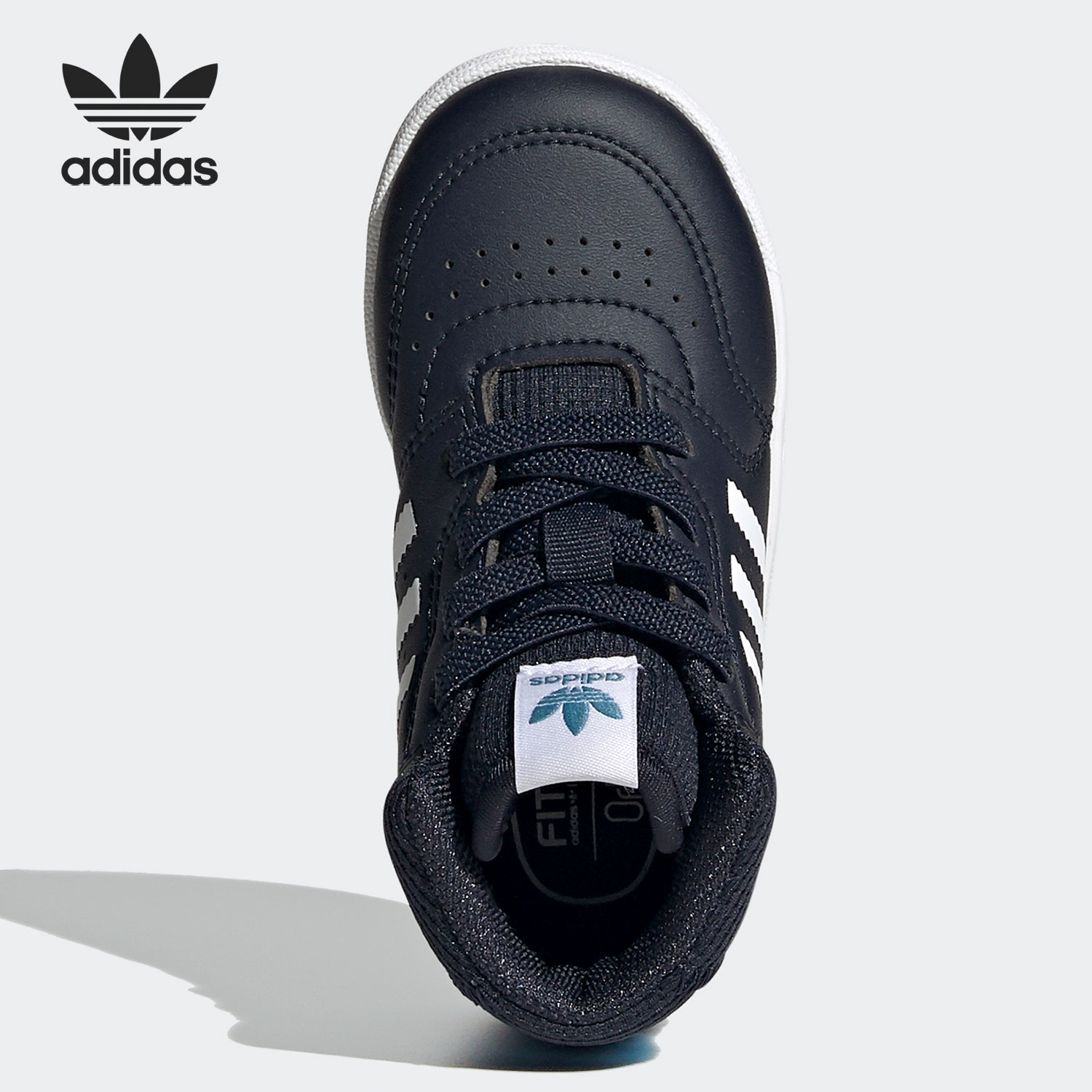 Adidas/阿迪达斯正品冬季三叶草小童中高帮板鞋 FX4898-图2