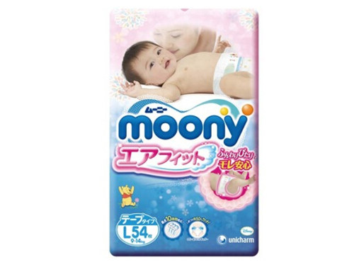 moony尤妮佳纸尿裤L54片 日本进口尤尼佳大码大号宝宝婴儿尿不湿 - 图2