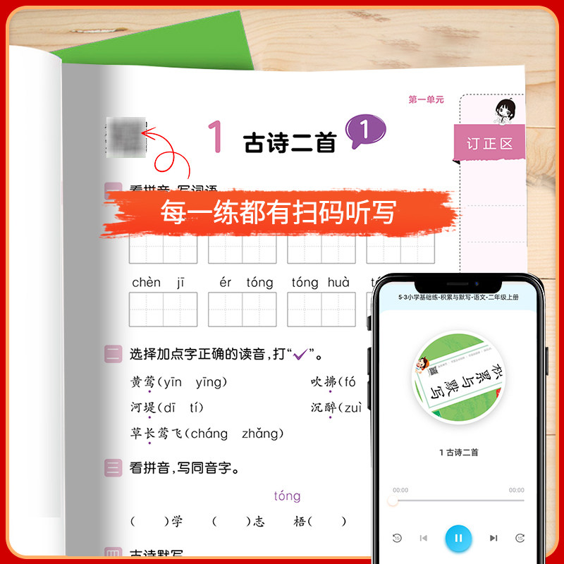 2026春新版53小学基础练积累与默写一二年级三四年级五六年级下册上册人教版语文教材同步专项训练习册汉语看拼音写字词句默写能手