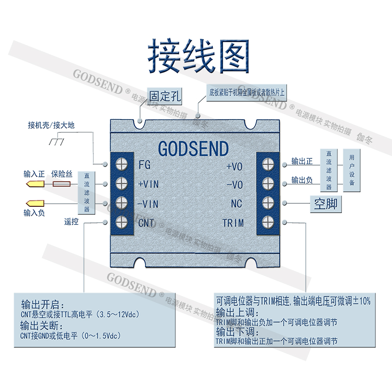 DCDC模电源块50W60W100W150W输入12V24V48V110V转5V12V24V15V隔离 - 图1