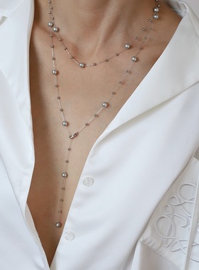 钛钢镀金蛇骨链女老钱风项链双层