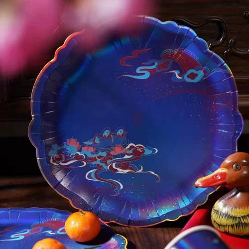 Одноразовый свадебный круглый бумажный диск китайский свадебный свадебный свадебный чаш