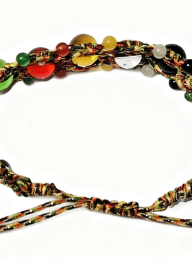 本命年端午节五色五行珠五彩绳手链手工编男女款儿童手串庙会礼品