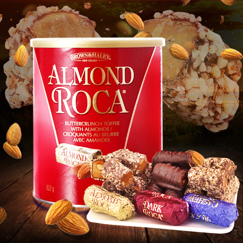 进口美国Almond Roca巧克力糖果乐家杏仁糖黑巧海盐扁桃仁礼盒装 - 图1