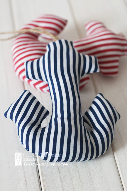 地中海风格海洋家居 船海锚公仔 布艺摆件汽车挂饰软饰工艺品,淘宝优惠券,粉丝福利购,淘宝优惠卷