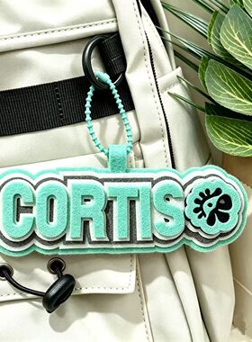 cortis花纹新款挂件不织布成品文字挂饰钥匙扣书包挂件行李箱字牌