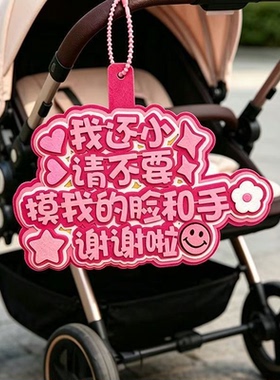 请不要摸我的脸和手 宝宝推车挂牌 宝妈嘴替遛娃不织布挂件