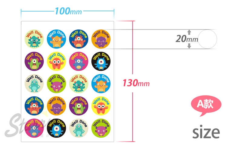 英语教学奖励贴纸幼儿园小学生不干胶表扬贴标welldone卡通动物-图2