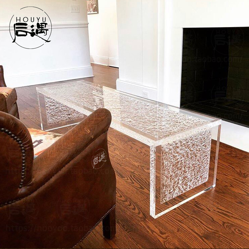 亚克力透明茶几现代简约家具客厅沙发边几北欧小户型角几方型桌子-图0