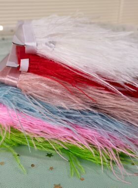 diy流苏礼服舞台手工鸵鸟毛