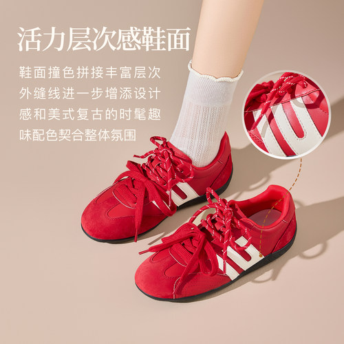 星期六复古德训鞋女款2026秋季新款休闲鞋软底舒适百搭运动阿甘鞋 - 图3