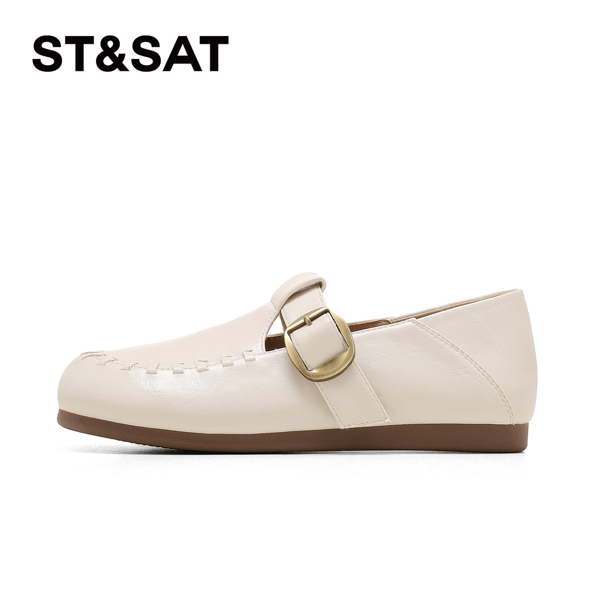 星期六平底勃肯鞋女2026年春季新款复古棕色一脚蹬舒适百搭乐福鞋,淘宝优惠券,粉丝福利购,淘宝优惠卷