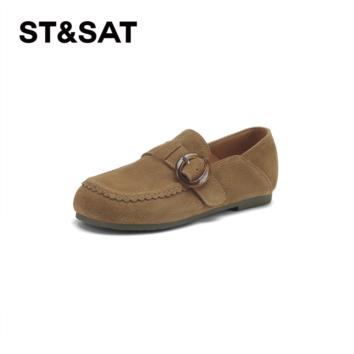 星期六复古真皮软底勃肯鞋女鞋子2025新款秋冬一脚蹬豆豆鞋单鞋子,淘宝优惠券,粉丝福利购,淘宝优惠卷