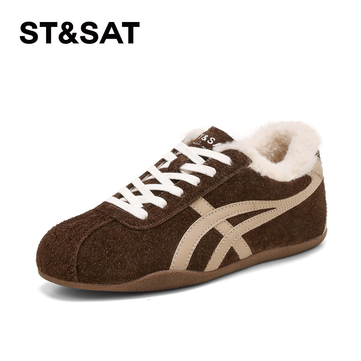 星期六女鞋加绒德训鞋女款2025新款冬季加厚保暖板鞋复古运动鞋子,淘宝优惠券,粉丝福利购,淘宝优惠卷