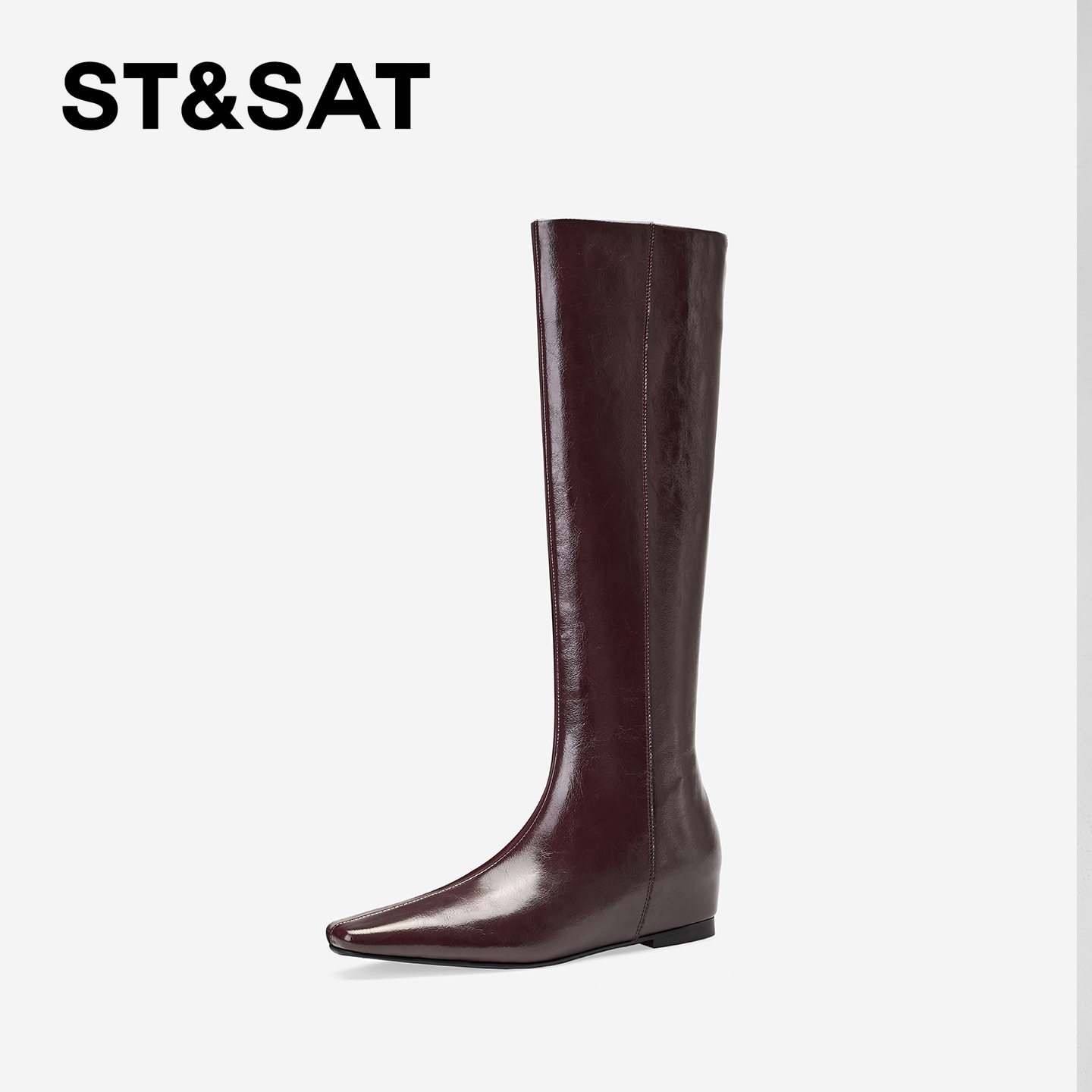 星期六美拉德骑士靴女2025方头内增高显瘦复古全真皮不过膝长靴子,淘宝优惠券,粉丝福利购,淘宝优惠卷