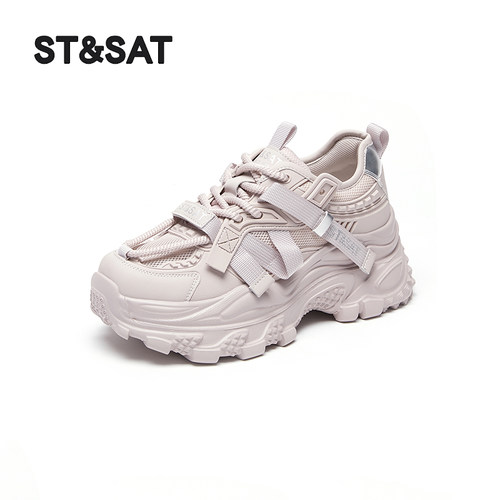 星期六厚底老爹鞋女款2025新款网面运动鞋女士显脚小休闲鞋子秋季 - 图3