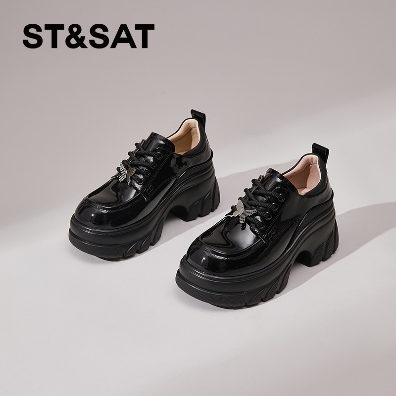 星期六厚底乐福鞋女2026新款春季真皮透气英伦风小皮鞋增高单鞋女,淘宝优惠券,粉丝福利购,淘宝优惠卷