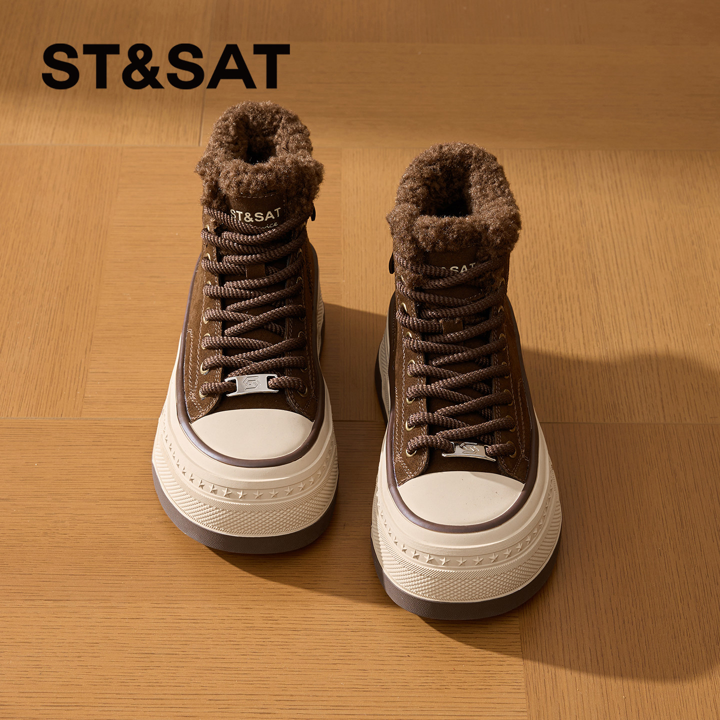 星期六女鞋冬季加绒加厚保暖2025新款高帮帆布鞋厚底鞋子复古棉鞋,淘宝优惠券,粉丝福利购,淘宝优惠卷