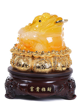 招财金蟾摆件工艺品 三足蟾蜍家居风水摆件 旺铺乔迁开业摆件