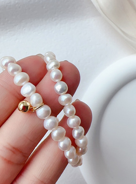 美到犯规赫本风小金球珍珠项链感协调耐看气质优雅锁骨链