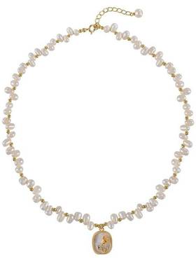 玫瑰花镜几何吊坠满天星天然珍珠项链 轻奢设计感超仙气质锁骨链