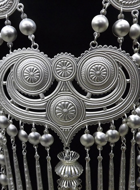 民族风仿银项链 彝族风中款胸牌 大凉山彝风服装配饰婚庆节日