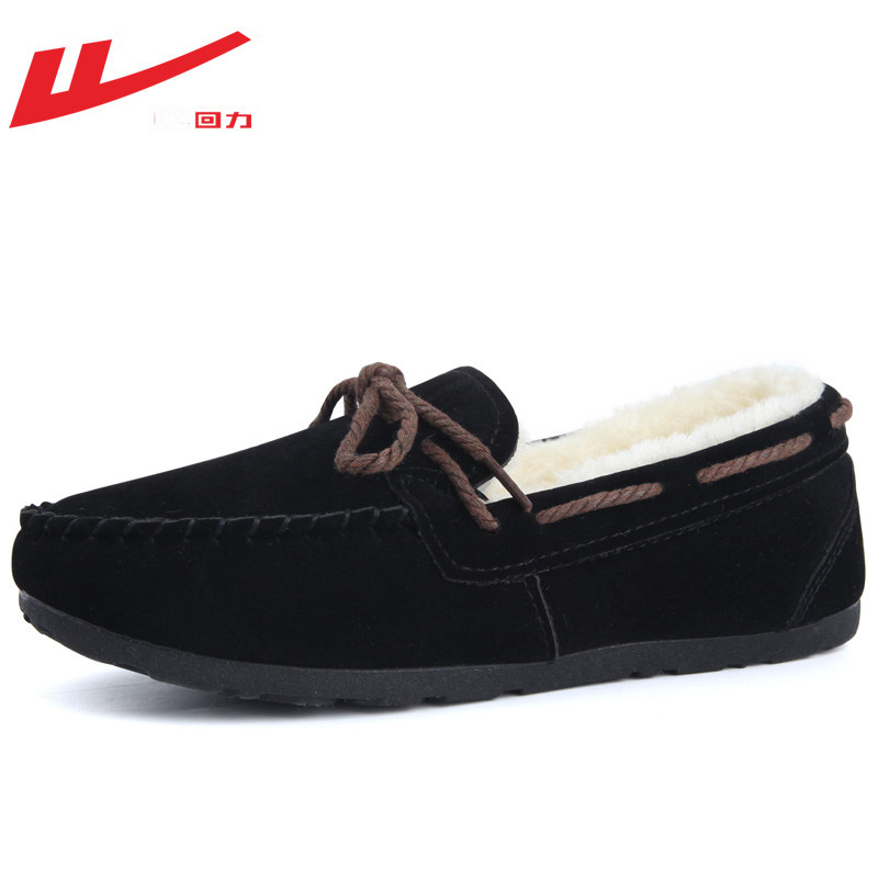 回力豆豆鞋女冬2025新款加绒毛毛鞋保暖女鞋秋冬外穿一脚蹬棉鞋女,淘宝优惠券,粉丝福利购,淘宝优惠卷