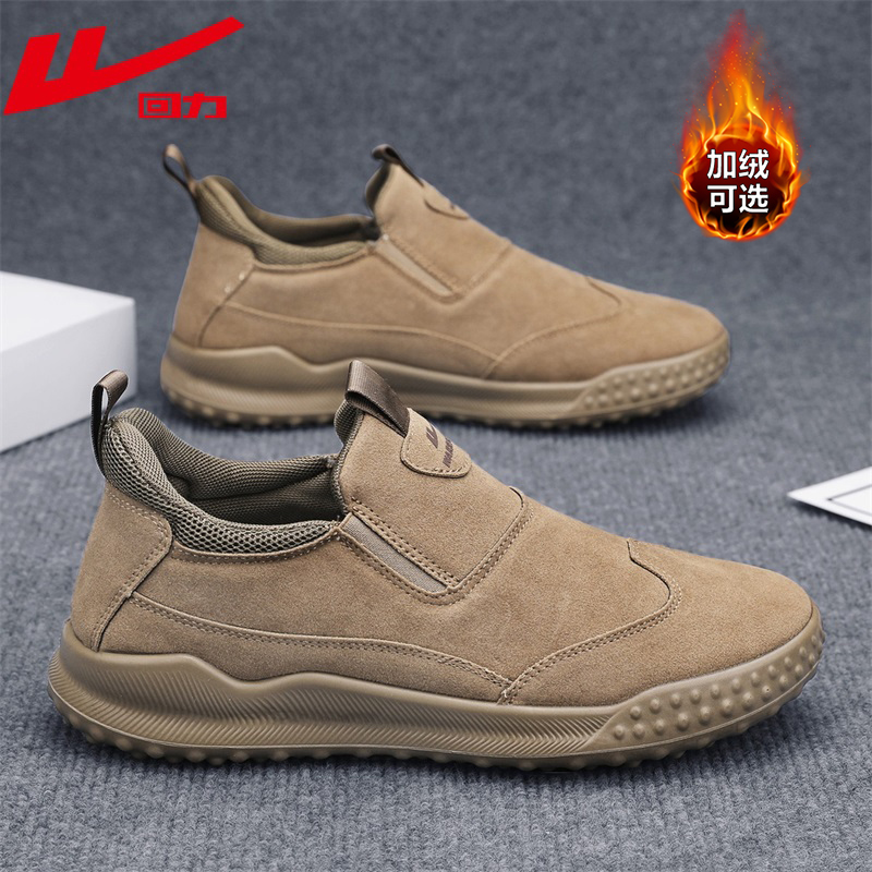 回力一脚蹬男鞋冬季加绒中老年爸爸鞋子男士老北京布鞋老人棉鞋男 - 图2